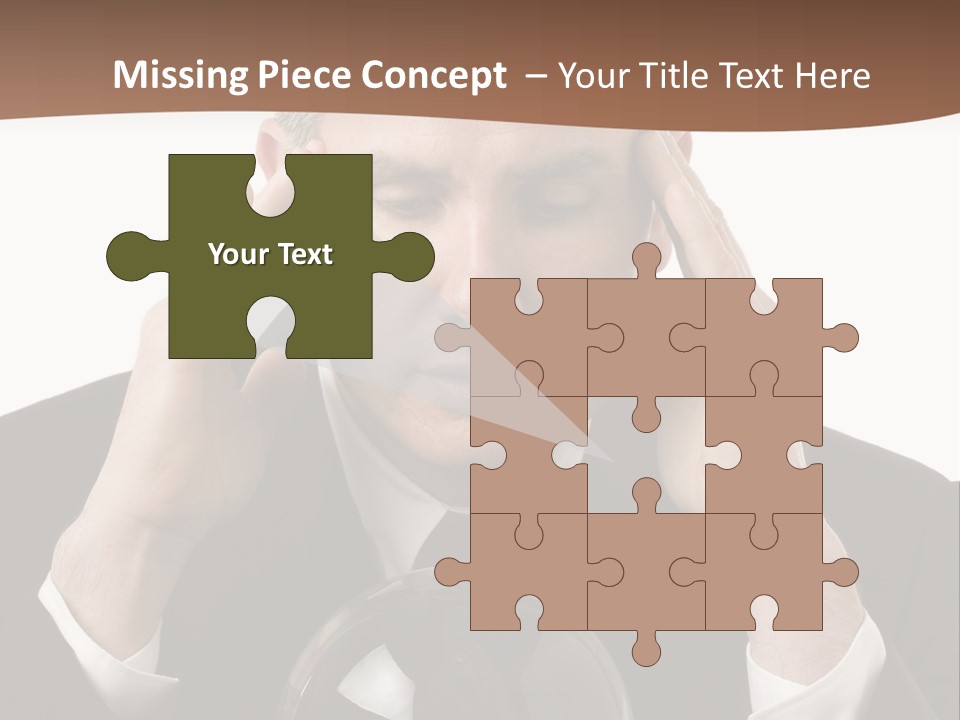 A Man In A Suit Holding His Head With His Hands PowerPoint Template