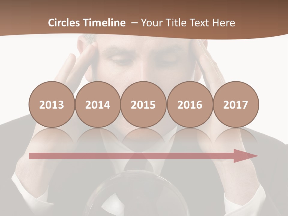 A Man In A Suit Holding His Head With His Hands PowerPoint Template