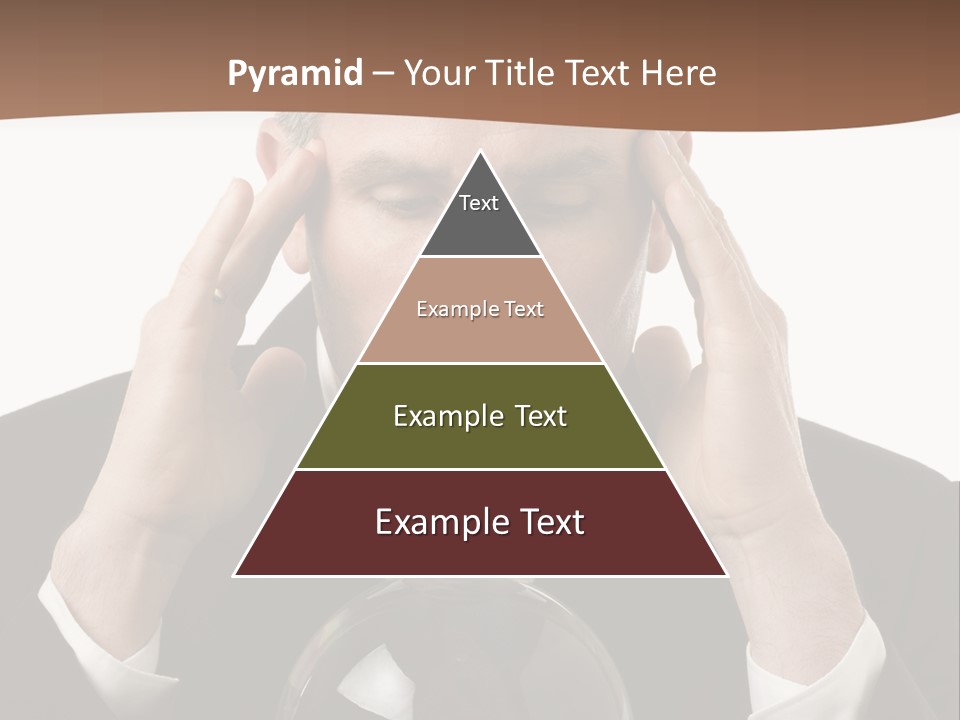 A Man In A Suit Holding His Head With His Hands PowerPoint Template