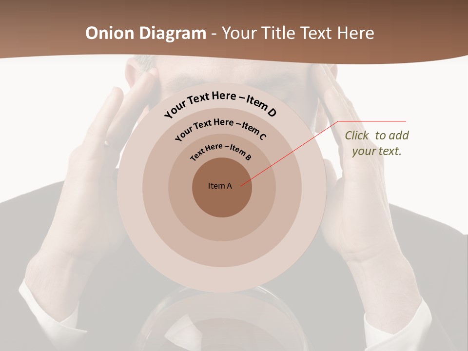 A Man In A Suit Holding His Head With His Hands PowerPoint Template