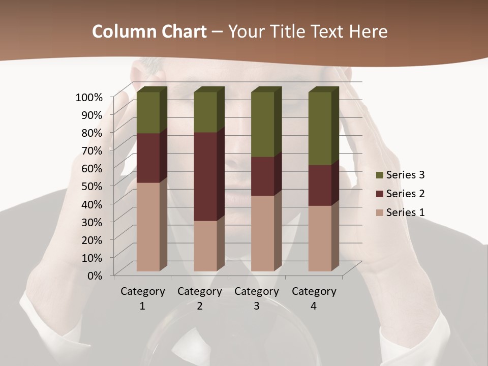 A Man In A Suit Holding His Head With His Hands PowerPoint Template