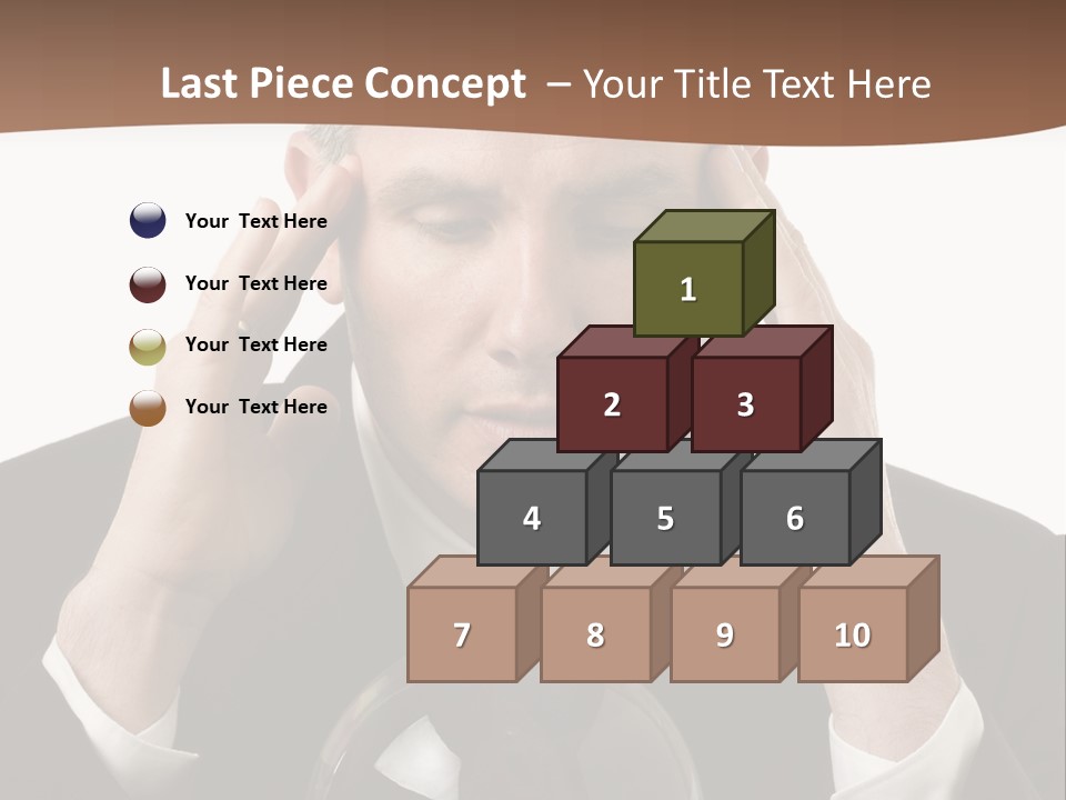 A Man In A Suit Holding His Head With His Hands PowerPoint Template