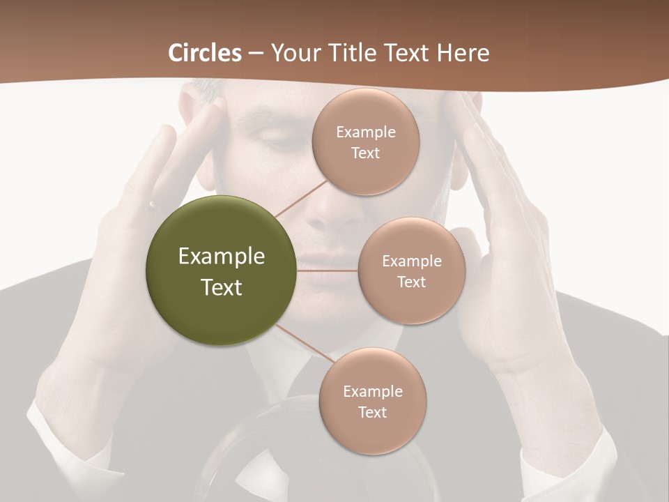 A Man In A Suit Holding His Head With His Hands PowerPoint Template