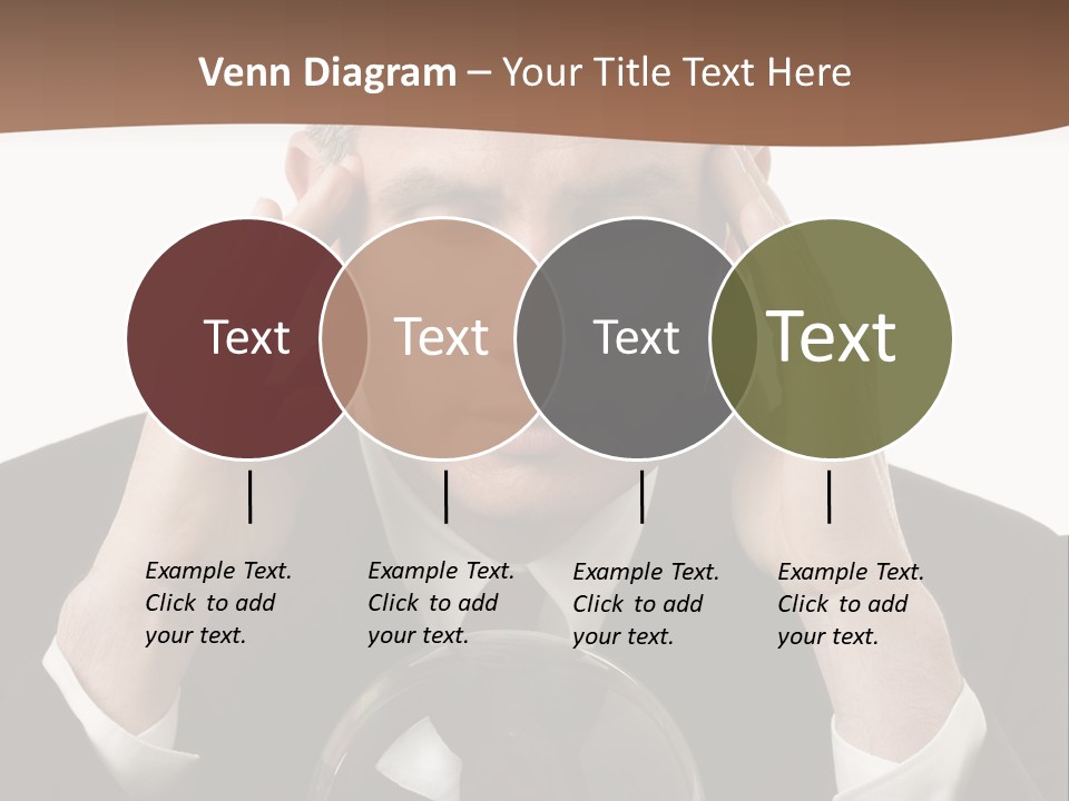 A Man In A Suit Holding His Head With His Hands PowerPoint Template