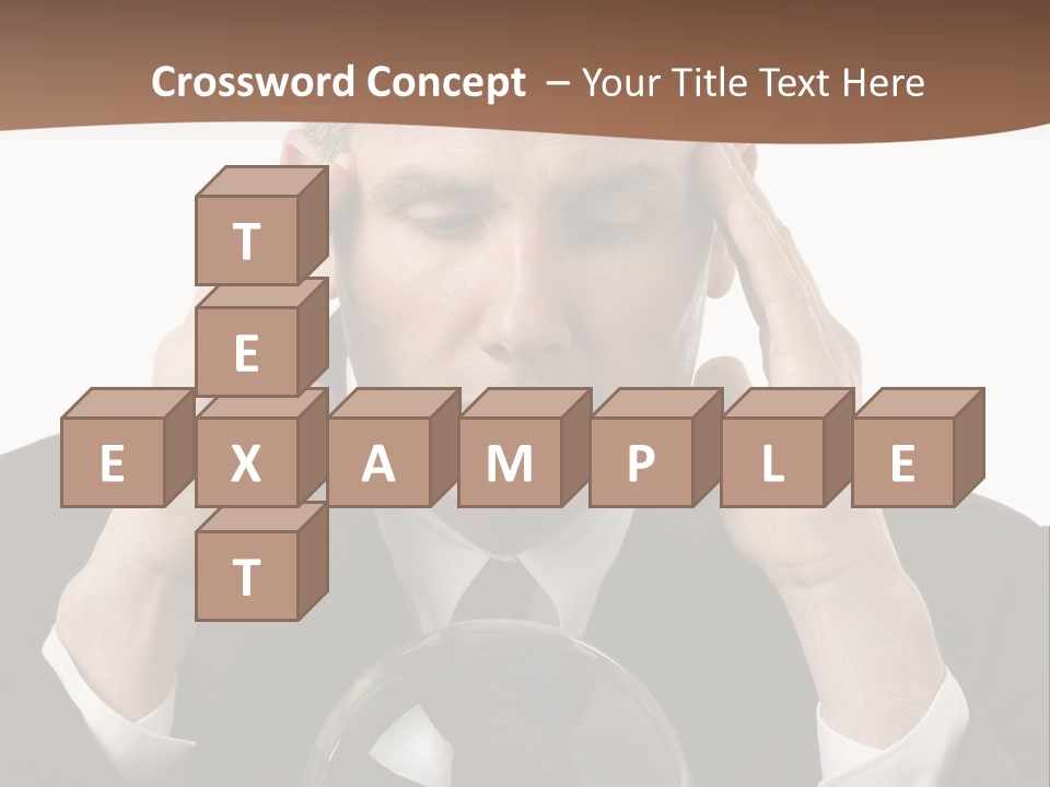 A Man In A Suit Holding His Head With His Hands PowerPoint Template