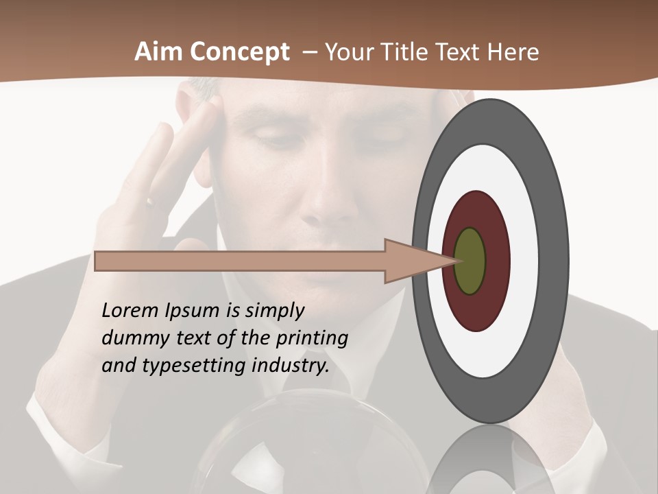 A Man In A Suit Holding His Head With His Hands PowerPoint Template