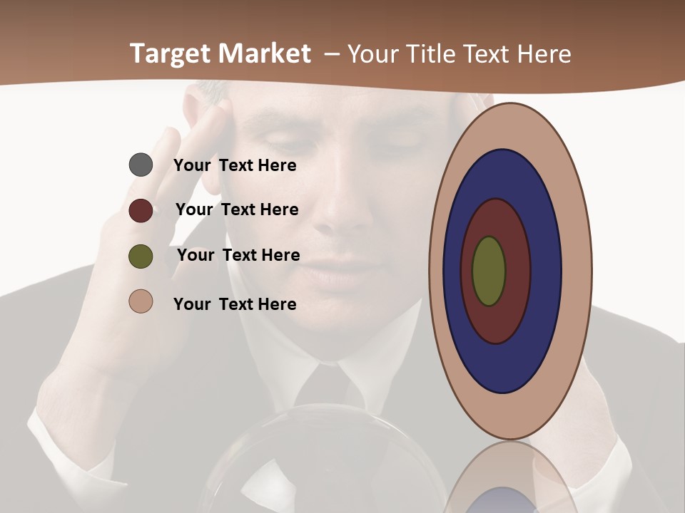 A Man In A Suit Holding His Head With His Hands PowerPoint Template