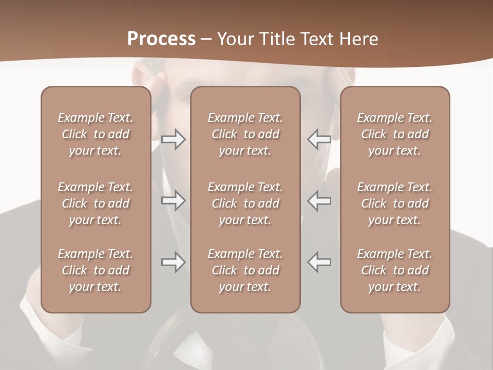 A Man In A Suit Holding His Head With His Hands PowerPoint Template