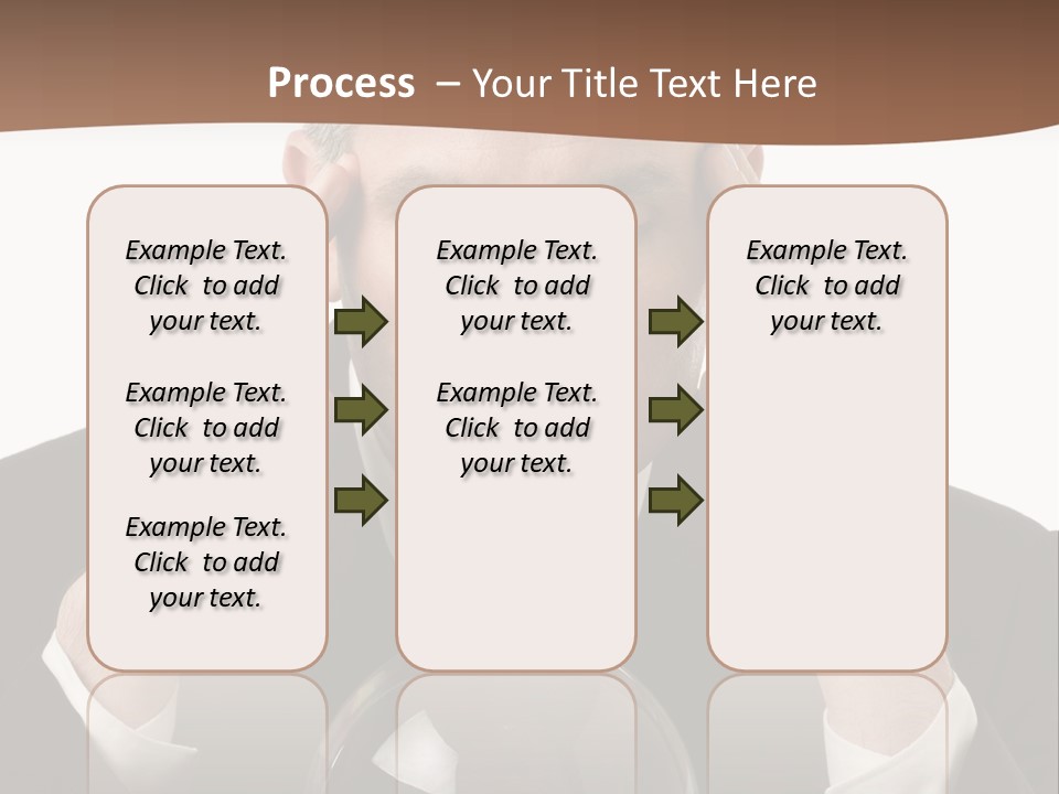 A Man In A Suit Holding His Head With His Hands PowerPoint Template