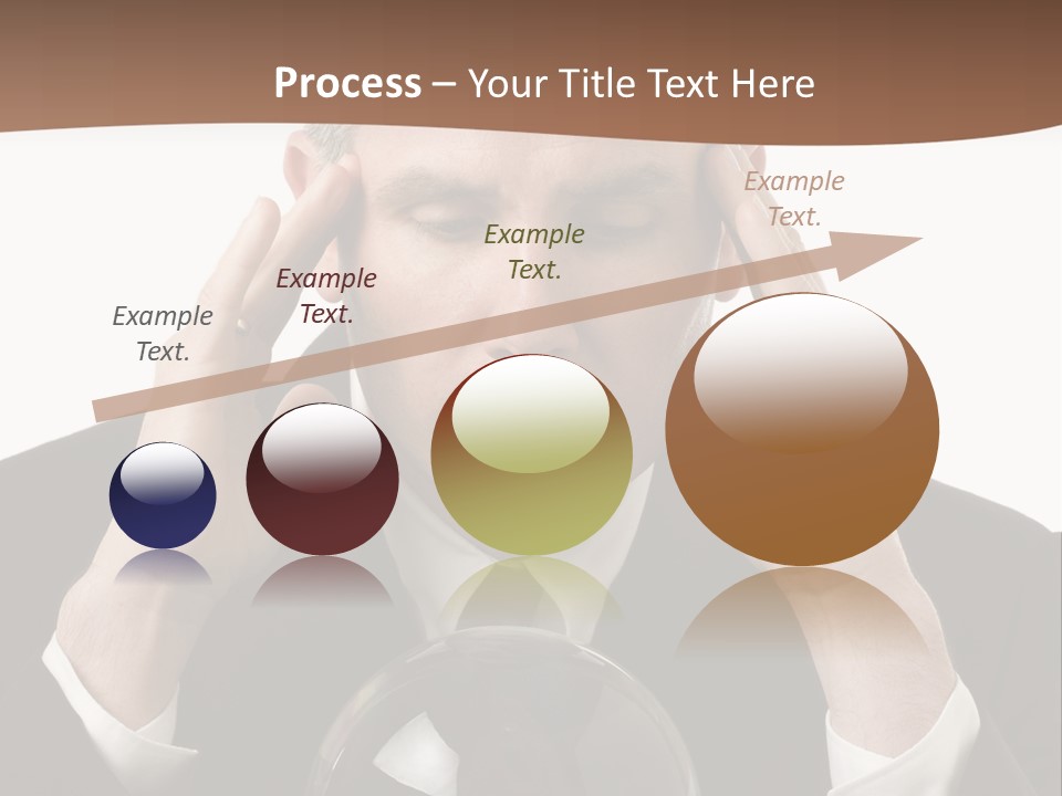 A Man In A Suit Holding His Head With His Hands PowerPoint Template