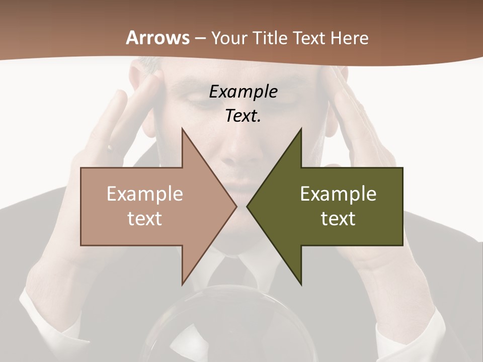 A Man In A Suit Holding His Head With His Hands PowerPoint Template