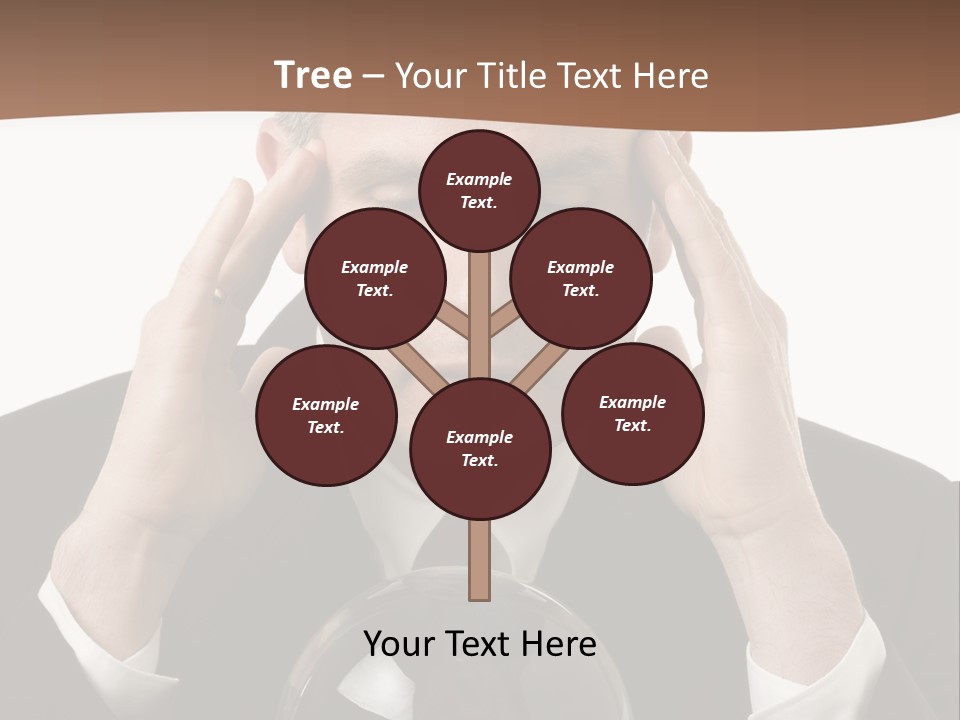 A Man In A Suit Holding His Head With His Hands PowerPoint Template