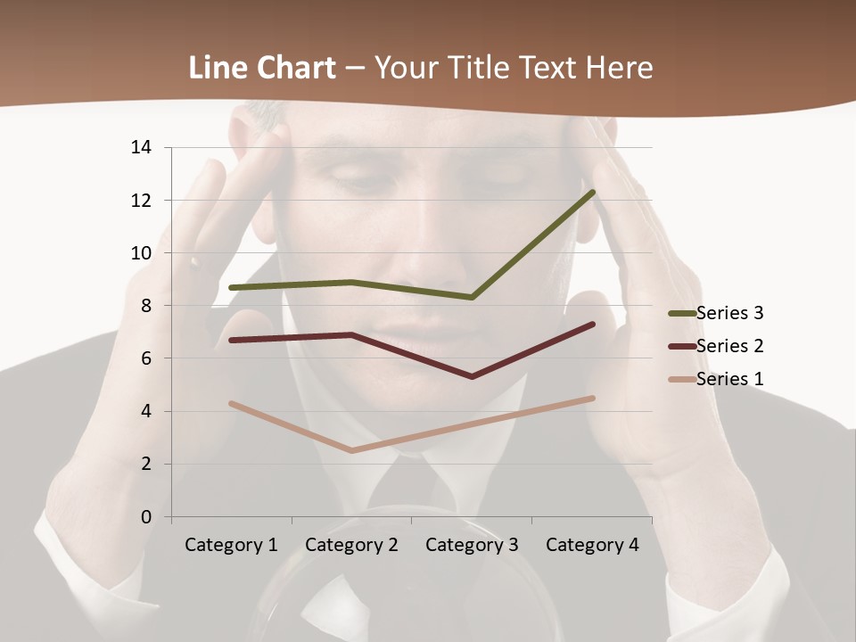 A Man In A Suit Holding His Head With His Hands PowerPoint Template
