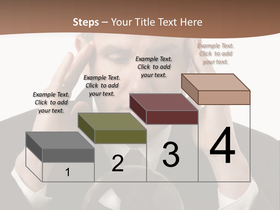 A Man In A Suit Holding His Head With His Hands PowerPoint Template