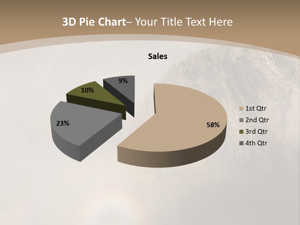 A Mountain With A Rainbow In The Sky PowerPoint Template
