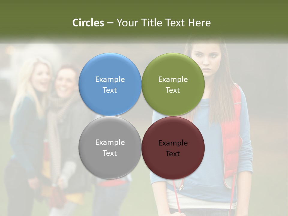 A Group Of Young Women Standing Next To Each Other PowerPoint Template