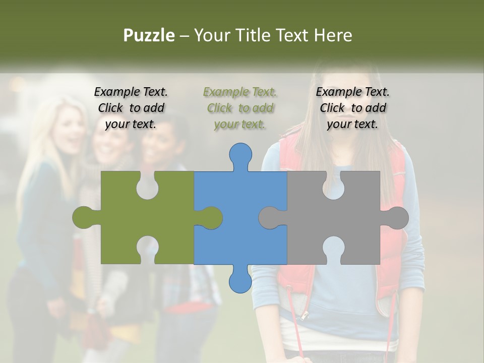 A Group Of Young Women Standing Next To Each Other PowerPoint Template