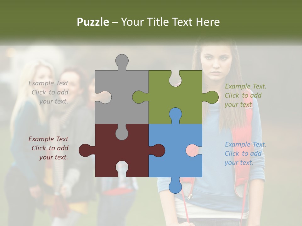 A Group Of Young Women Standing Next To Each Other PowerPoint Template