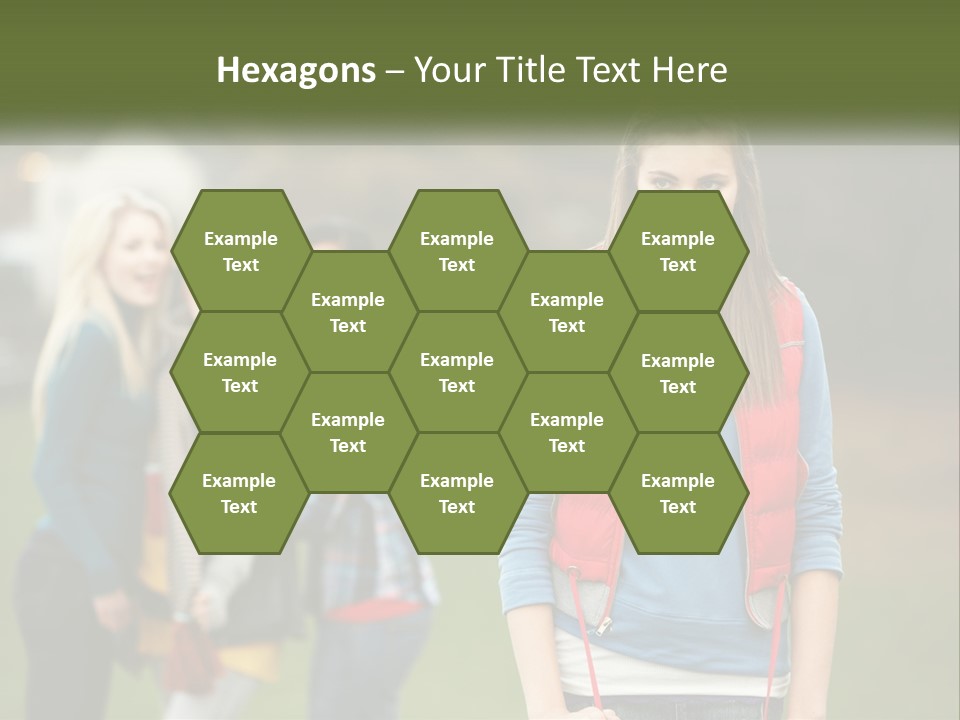 A Group Of Young Women Standing Next To Each Other PowerPoint Template