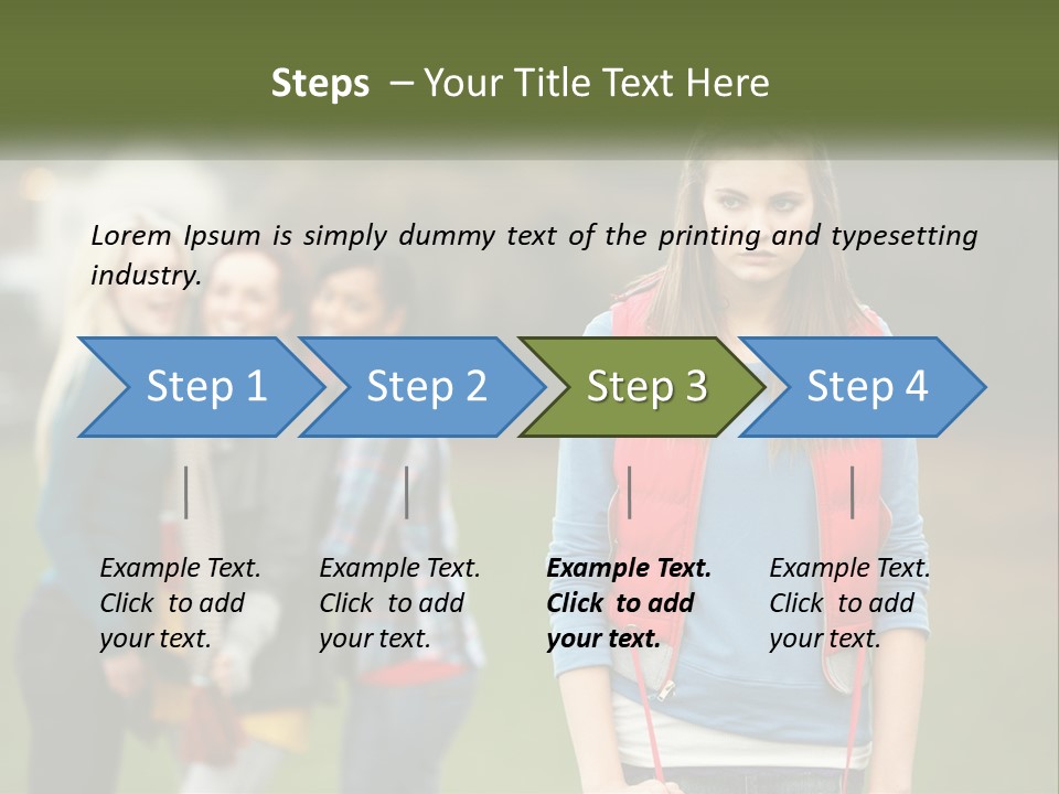 A Group Of Young Women Standing Next To Each Other PowerPoint Template
