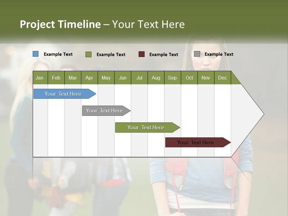 A Group Of Young Women Standing Next To Each Other PowerPoint Template