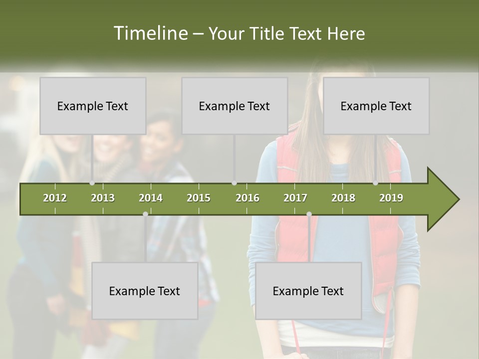 A Group Of Young Women Standing Next To Each Other PowerPoint Template