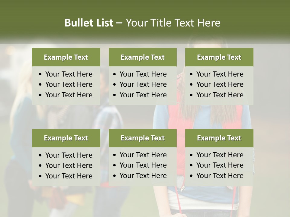 A Group Of Young Women Standing Next To Each Other PowerPoint Template