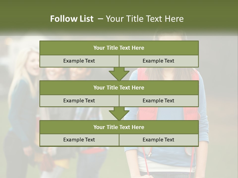 A Group Of Young Women Standing Next To Each Other PowerPoint Template