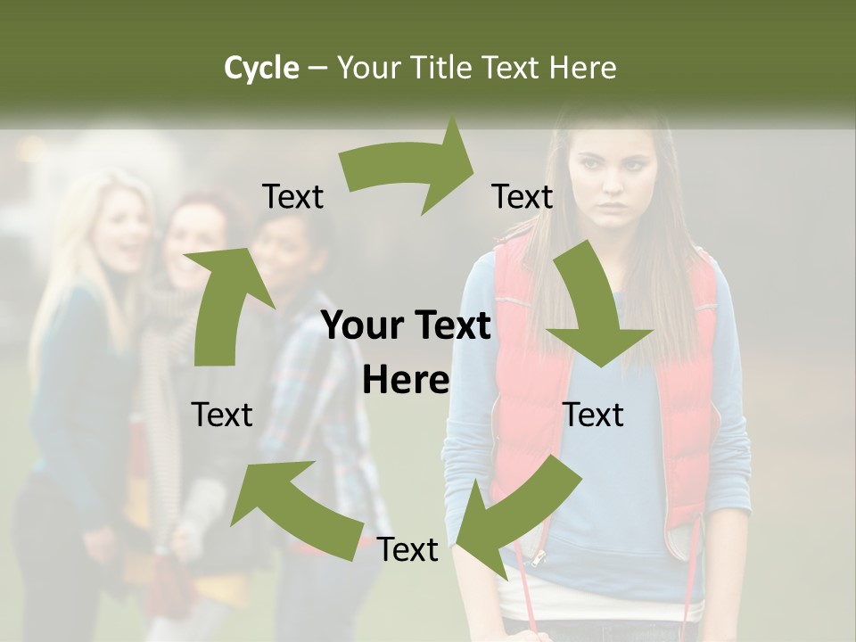 A Group Of Young Women Standing Next To Each Other PowerPoint Template