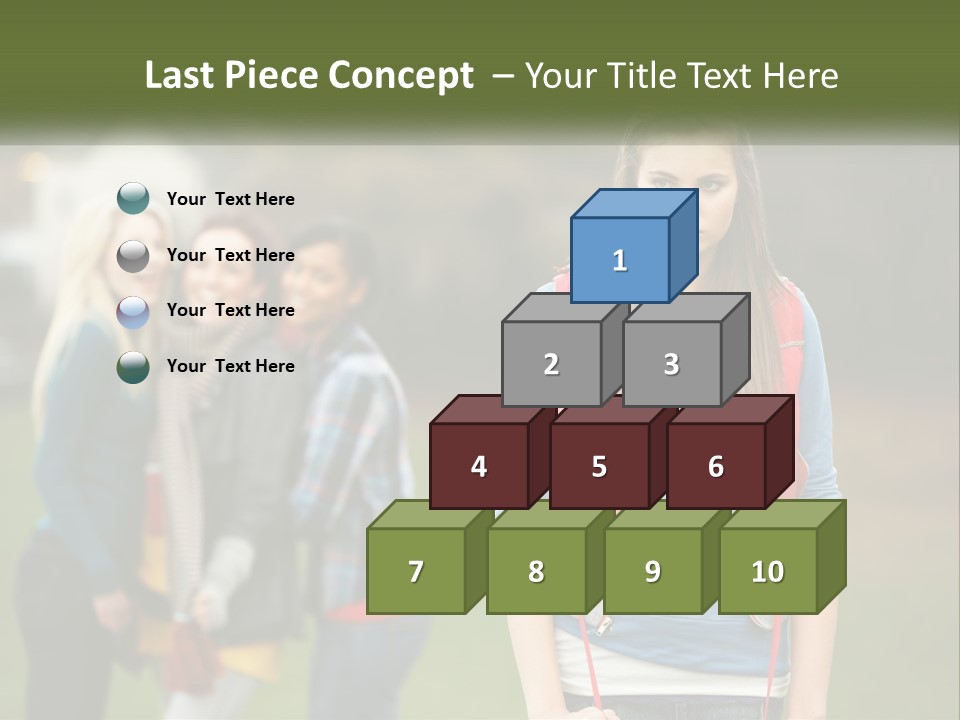 A Group Of Young Women Standing Next To Each Other PowerPoint Template