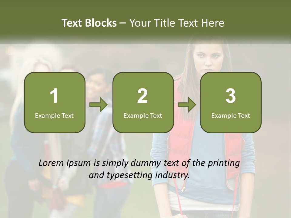 A Group Of Young Women Standing Next To Each Other PowerPoint Template