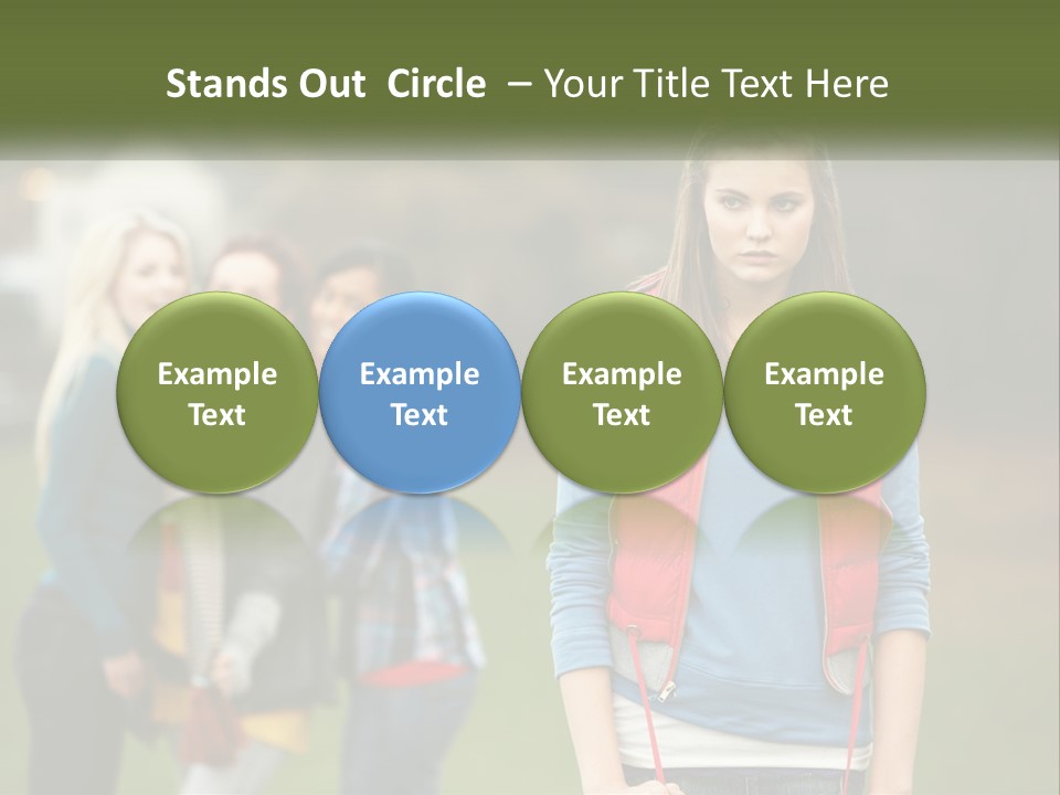 A Group Of Young Women Standing Next To Each Other PowerPoint Template