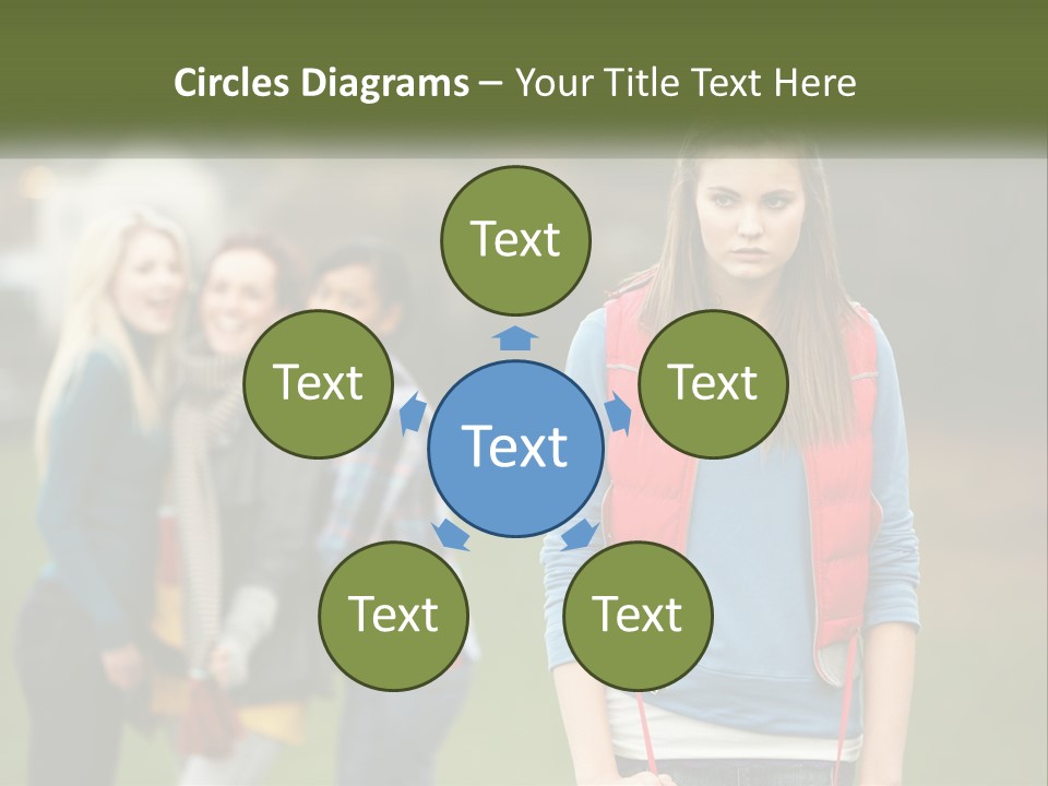 A Group Of Young Women Standing Next To Each Other PowerPoint Template