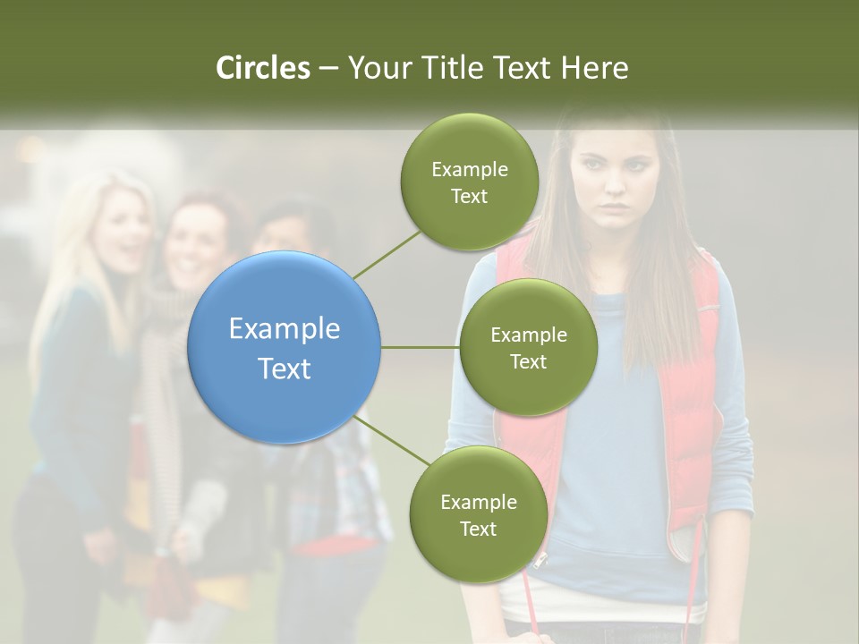 A Group Of Young Women Standing Next To Each Other PowerPoint Template