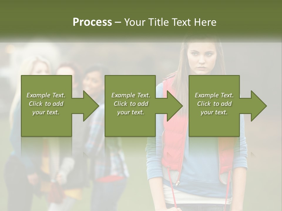A Group Of Young Women Standing Next To Each Other PowerPoint Template