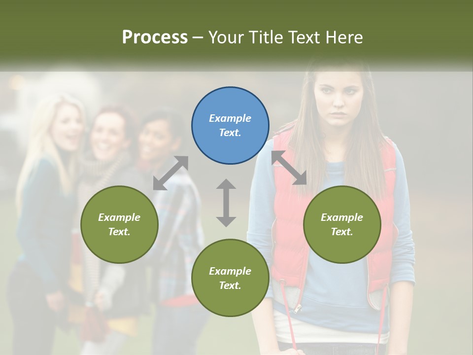 A Group Of Young Women Standing Next To Each Other PowerPoint Template