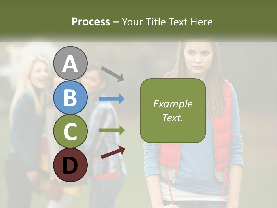 A Group Of Young Women Standing Next To Each Other PowerPoint Template