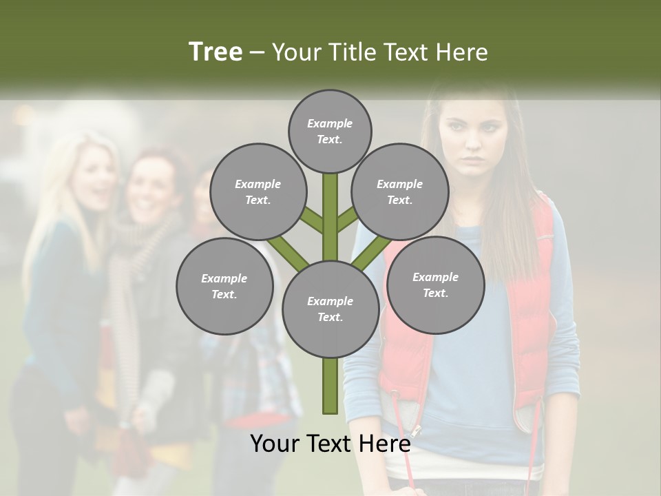 A Group Of Young Women Standing Next To Each Other PowerPoint Template