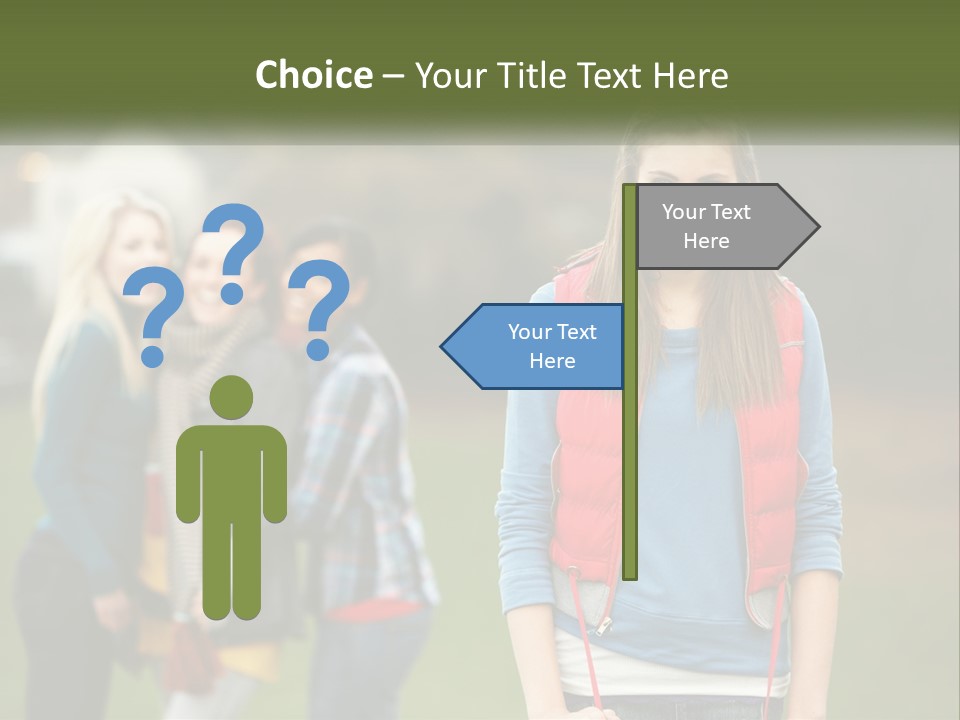 A Group Of Young Women Standing Next To Each Other PowerPoint Template
