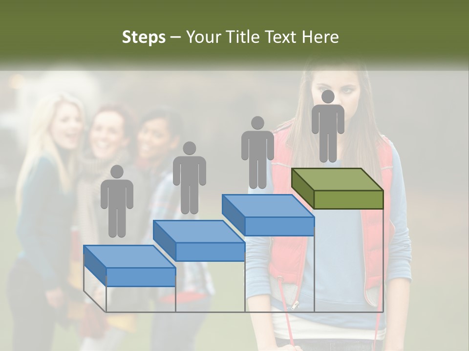 A Group Of Young Women Standing Next To Each Other PowerPoint Template