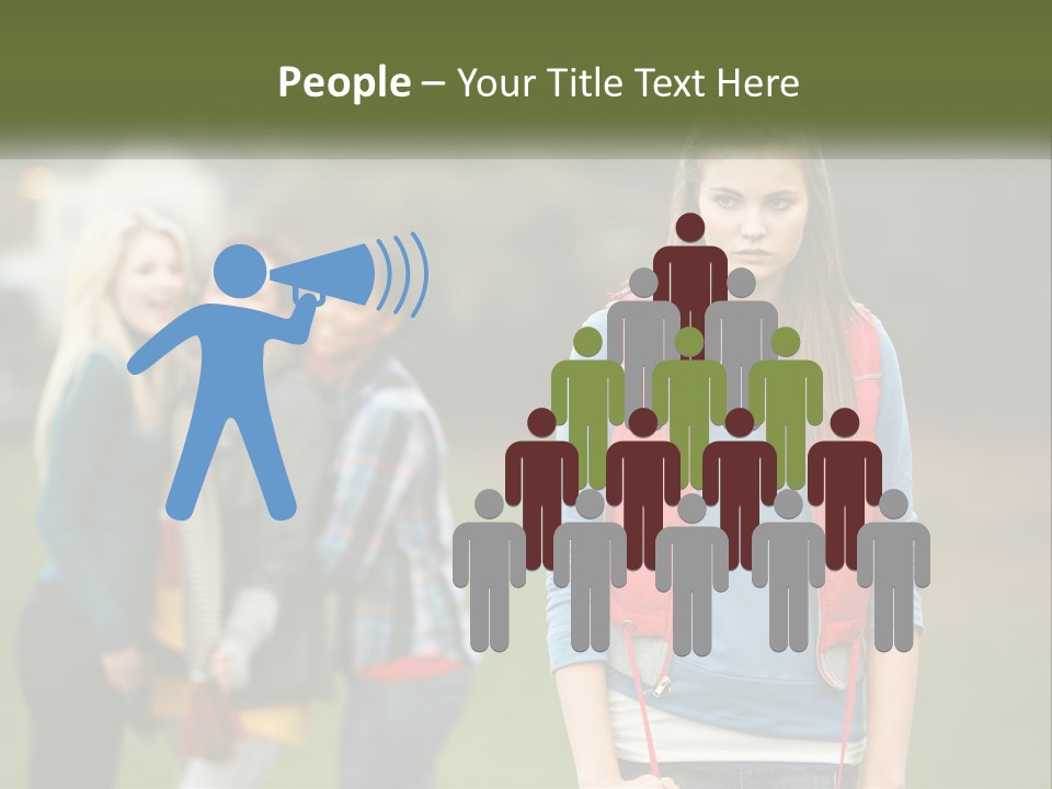 A Group Of Young Women Standing Next To Each Other PowerPoint Template