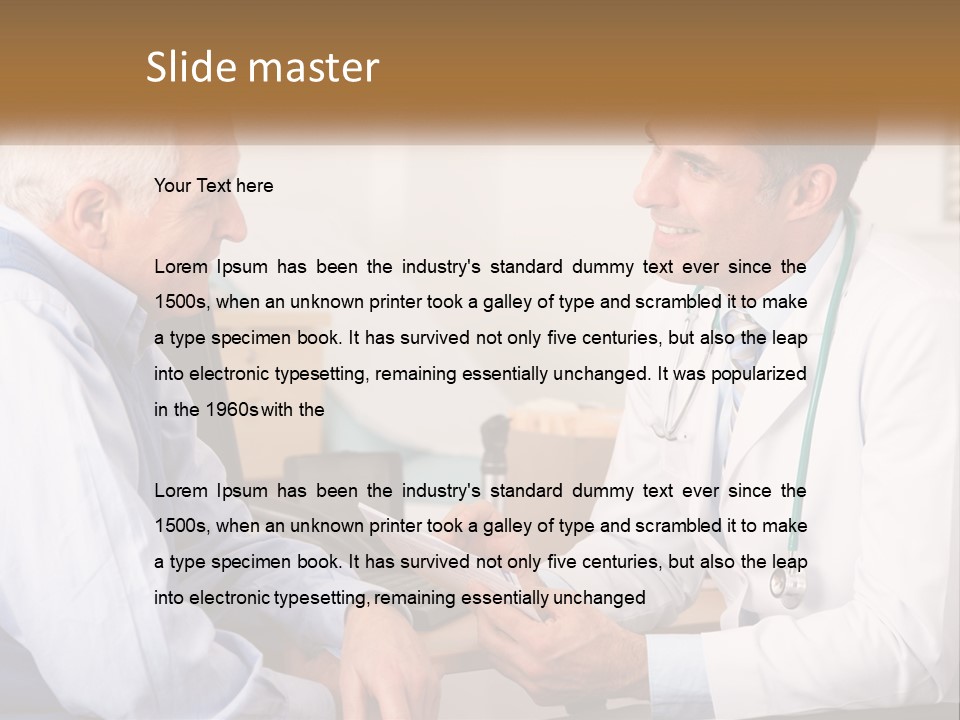 A Doctor Talking To A Patient In His Office PowerPoint Template