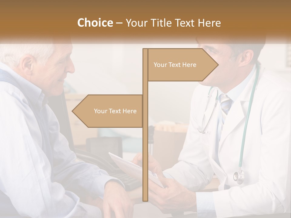 A Doctor Talking To A Patient In His Office PowerPoint Template