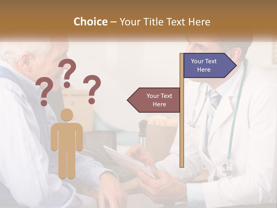A Doctor Talking To A Patient In His Office PowerPoint Template
