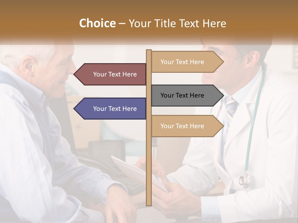 A Doctor Talking To A Patient In His Office PowerPoint Template
