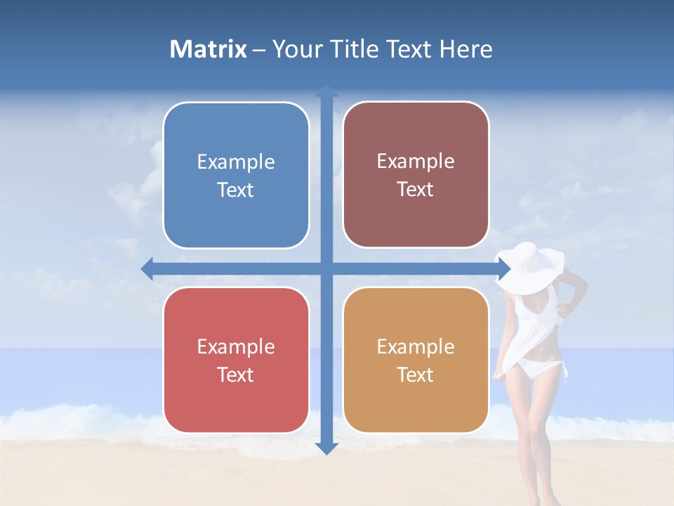 A Woman In A White Bikini On The Beach PowerPoint Template