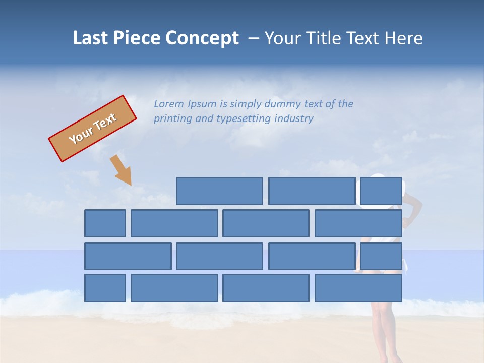 A Woman In A White Bikini On The Beach PowerPoint Template