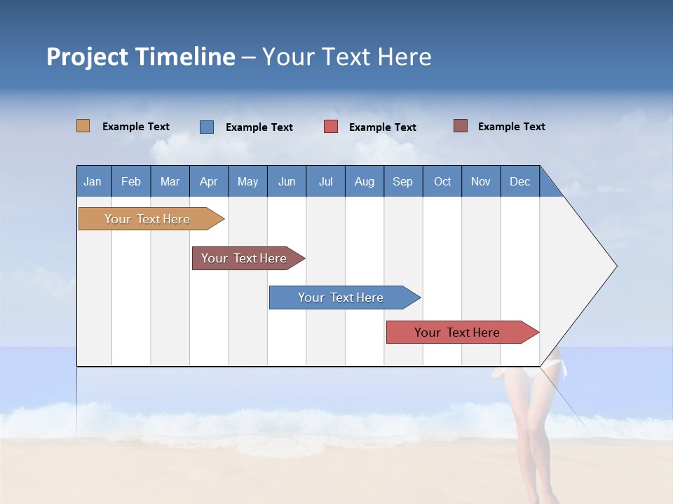 A Woman In A White Bikini On The Beach PowerPoint Template