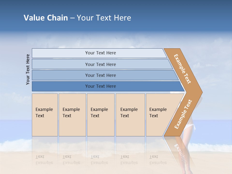 A Woman In A White Bikini On The Beach PowerPoint Template