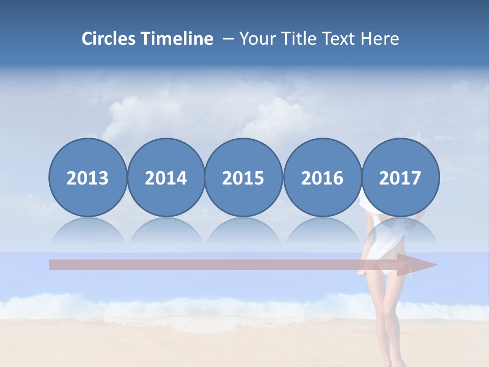 A Woman In A White Bikini On The Beach PowerPoint Template